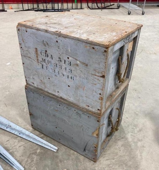 2 WOODEN CRATES