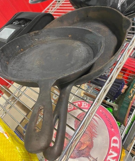 2 CAST IRON PANS