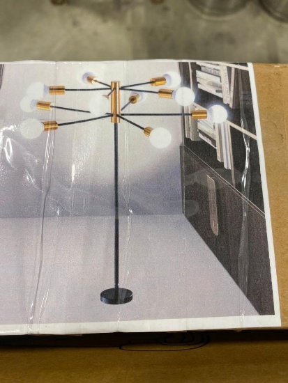 MODERN BLACK AND GOLD CHANDELIER/LAMP