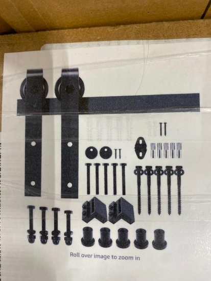6FT BLACK BARN DOOR HARDWARE KIT