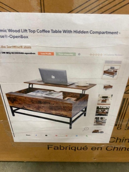 WOOD LIFT TOP COFFEE TABLE