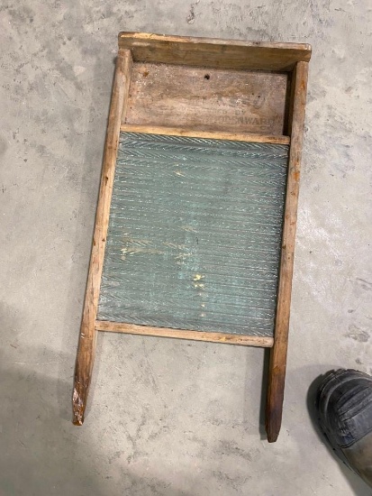 ANTIQUE GLASS WASHBOARD