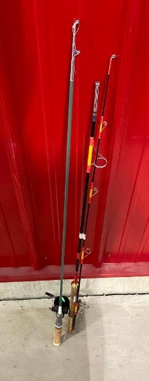 1 FLY ROD AND 1 FISHING ROD WITH REELS