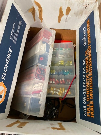 BOX OF ELECTRICAL HARDWARE