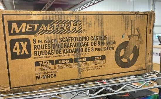 4 OF 8IN SCAFFOLDING CASTERS