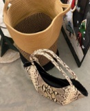 PURSE AND A LAUNDRY HAMPER