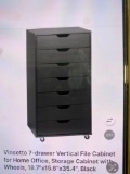 7-DRAWER VERTICAL FILE CABINET WITH WHEELS