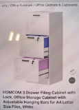 3-DRAWER FILING CABINET WITH LOCK