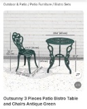 3-PIECE PATIO BISTRO TABLE AND CHAIRS