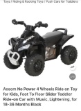NO POWER 4 WHEELS RIDE-ON TOY