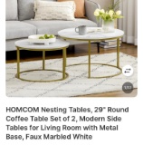 29 IN ROUND COFFEE TABLE, SET OF 2