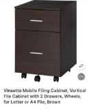 2-DRAWER FILE CABINET, BROWN