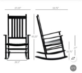 BLACK WOODEN PORCH ROCKING CHAIR