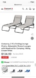 2PC FOLDING LOUNGE CHAIRS -CREAM WHITE
