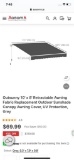 10FT X 8FT REPLACEMENT RETRACTABLE AWNING FABRIC