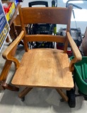 WOODEN ROLLING CHAIR