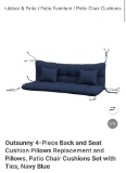 4PC BACK AND SEAT CUSHION PILLOWS REPLACEMENT