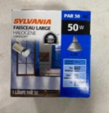 BOX OF APPROX 15 SYLVANIA 50W LIGHT BULB