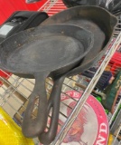 2 CAST IRON PANS