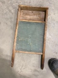 ANTIQUE GLASS WASHBOARD