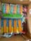 BOX LOT OF MARKERS, PENCILS, PENS, AND PEN BAG(S)
