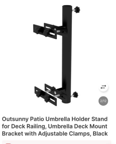 PATIO UMBRELLA HOLDER FOR DECK RAILING