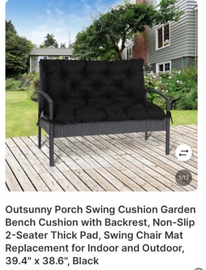 LOVE SEAT REPLACEMENT CUSHION , BLACK