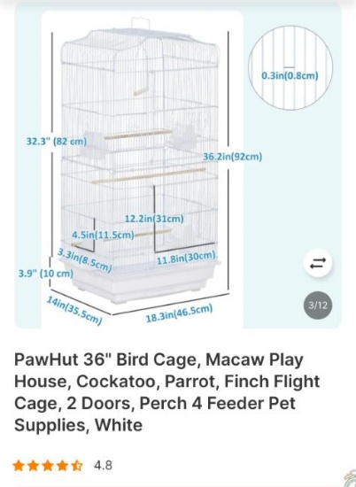 36 INCH BIRD CAGE