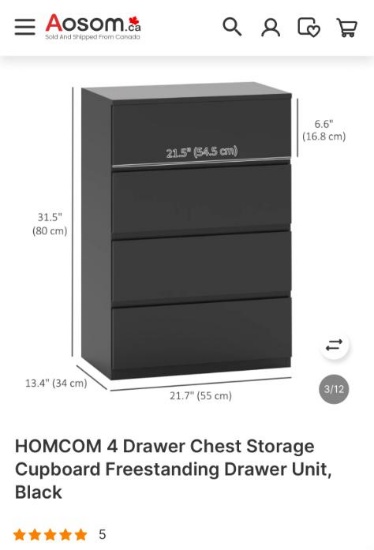4 DRAWER CHEST STORAGE