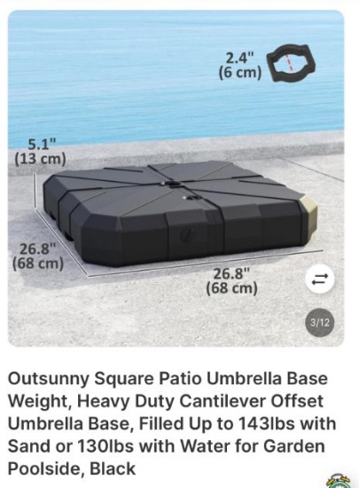 PATIO UMBRELLA BASE WEIGHT. BLACK