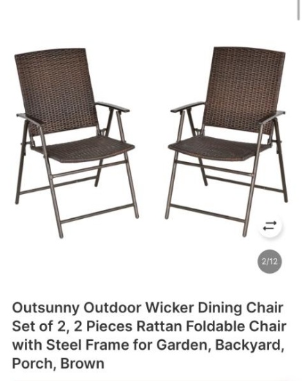 2 RATTAN FOLDABLE CHAIRS