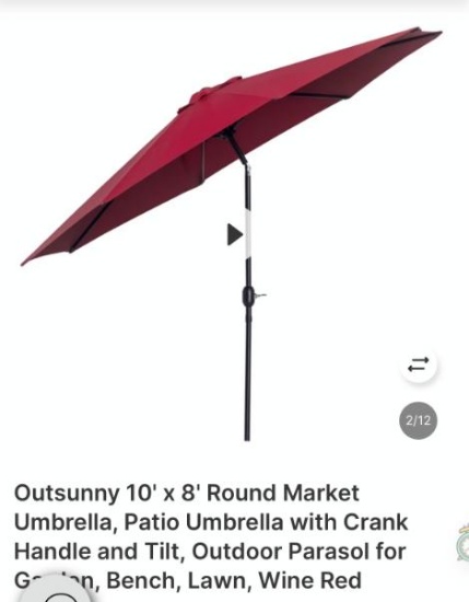 ROUND PATIO UMBRELLA WITH CRANK HANDLE WITH TILT