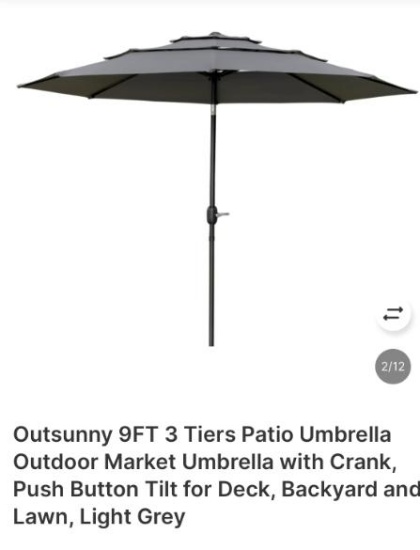 9FT PATIO UMBRELLA WITH TILT AND CRANK