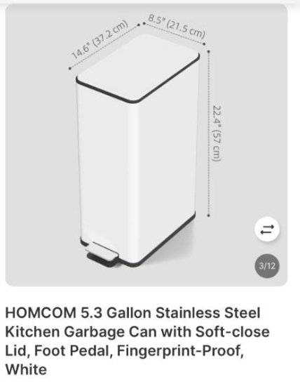 5.3 GALLON STAINLESS STEEL KITCHEN CAN