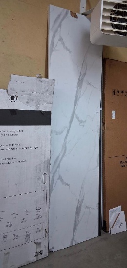 98 x 25.5 INCH COUNTERTOP --- DAMAGED ON THE TOP AND BOTTOM CORNER