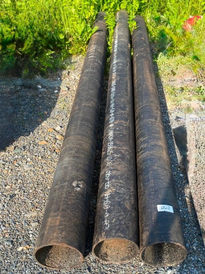 2 PCS OF 6 INCH STEEL PIPE, 10 FT LONG AND 1 PC 9 FT LONG