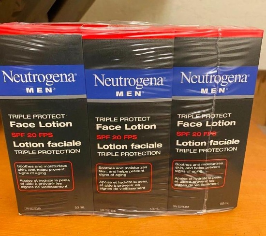 BOX OF APPROX 9 TRIPLE PROTECT FACE LOTION