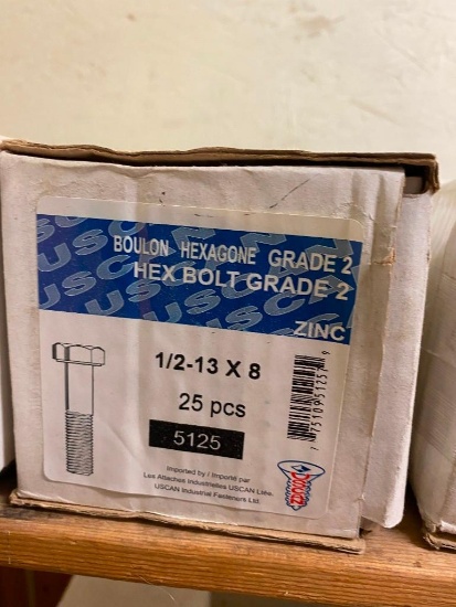 25 PCS OF 1/2- 13 x 8 HEX BOLT GRADE BOLTS