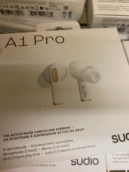 2 SETS OF SUDIO A1 PRO ACTIVE NOISE-CANCELLING EAR BUDS