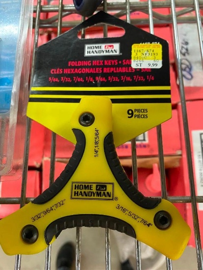 HOME-HANDYMAN FOLDING 9-PIECE HEX KEYS TOOL