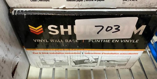 ROLL OF SHUR-TRIM VINYL WALL BASE, 4 INCH X 20 FT