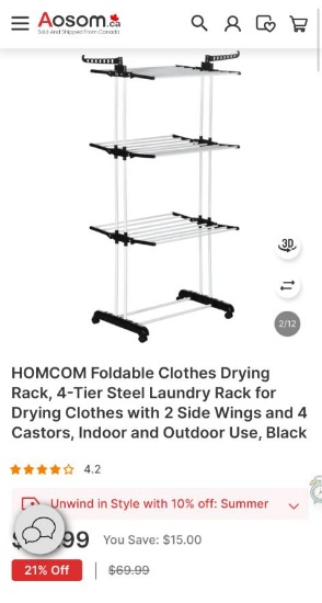 4 TIER DRYING RACK