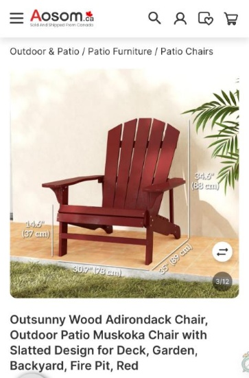RED WOOD ADIRONDACK CHAIR