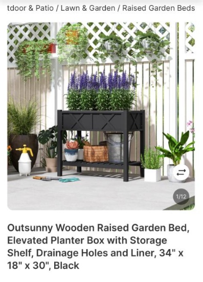 WOODEN RAISED GARDEN BED/PLANTER BOX