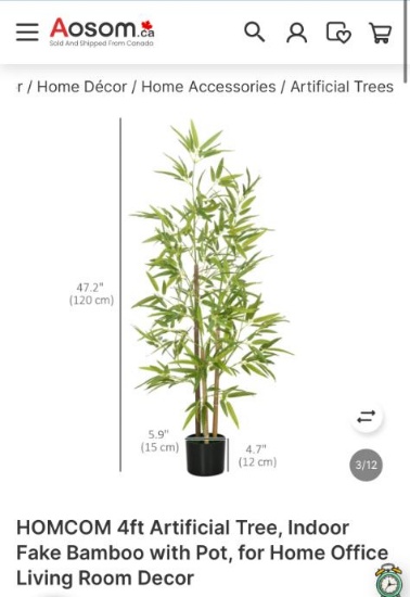 4 FT ARTIFICIAL BAMBOO TREE
