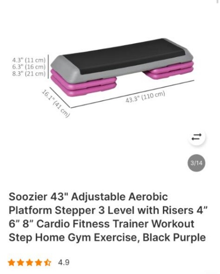 43 INCH AEOBIC PLATFORM STEPPER