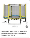 4.6 FT TRAMPOLINE FOR KIDS WITH ENCLOSURE