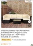 14PC PATIO SOFA REPLACEMENT CUSHION COVERS