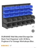 WALL MOUNTED STORAGE BIN RACK