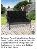 LOVE SEAT REPLACEMENT CUSHION , BLACK